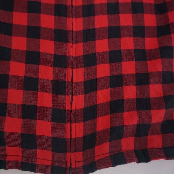 Tough Duck Red Black Buffalo Plaid Teddy Lined Outdoor Hooded Zip Up Sweater M - Picture 7 of 12